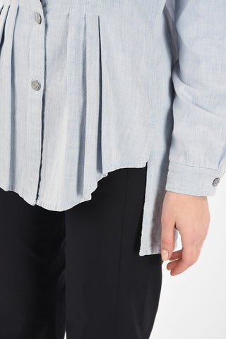 MM6 Denim Asymmetrical Shirt with Draped