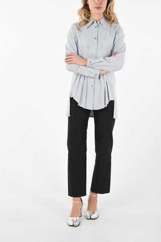 MM6 Denim Asymmetrical Shirt with Draped