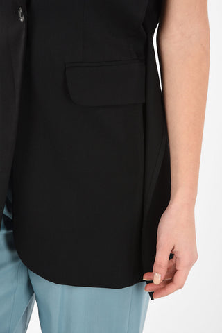 MM6 Plunging Neckline Asymmetrical Vest