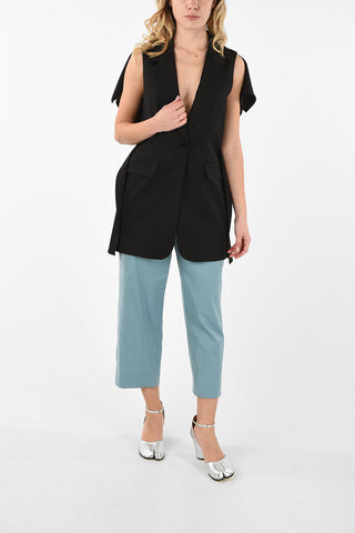 MM6 Plunging Neckline Asymmetrical Vest