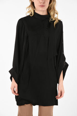 MM0 Vestito in Seta Flared con Collo Tie 