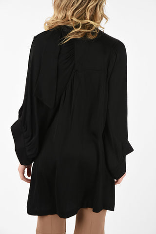 MM0 Vestito in Seta Flared con Collo Tie 