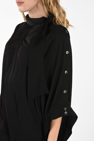 MM0 Vestito in Seta Flared con Collo Tie 