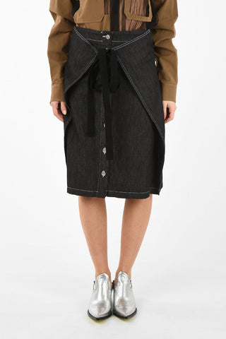 MM6 Denim A-line Skirt