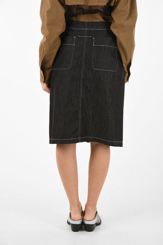 MM6 Denim A-line Skirt