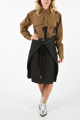 MM6 Denim A-line Skirt