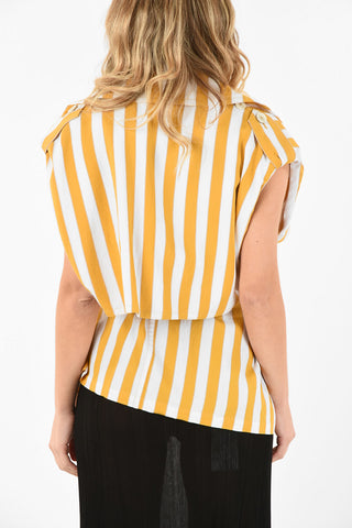 MM1 awning Striped Double Breasted Top with Belt