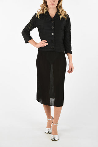 MM0 3/4 Sleeve Draped Blazer