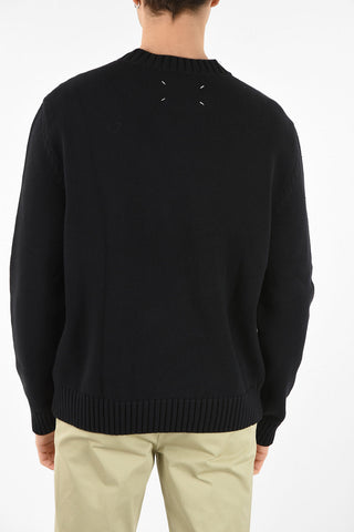 MM10 CREW NECK RELAXED FIT SWEATER WITH MAXI ICON PATCH