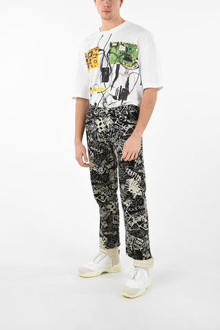MM10 23cm Graffiti Printed Jeans