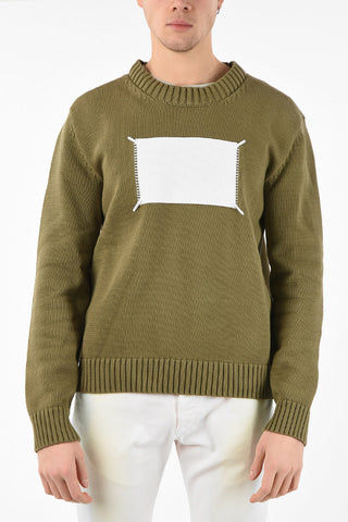 MM10 CREW NECK RELAXED FIT SWEATER WITH MAXI ICON PATCH 