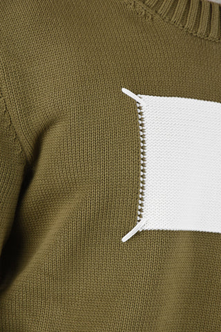 MM10 CREW NECK RELAXED FIT SWEATER WITH MAXI ICON PATCH 
