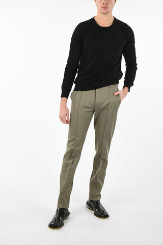 MM14 CASHMERE BLEND CREW NECK SWEATER WITH RAW EDGES