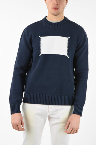 MM10 CREW NECK RELAXED FIT SWEATER WITH MAXI ICON PATCH 