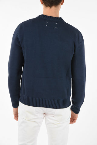 MM10 CREW NECK RELAXED FIT SWEATER WITH MAXI ICON PATCH 