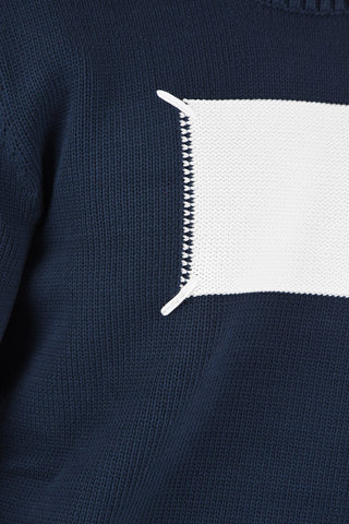 MM10 CREW NECK RELAXED FIT SWEATER WITH MAXI ICON PATCH 