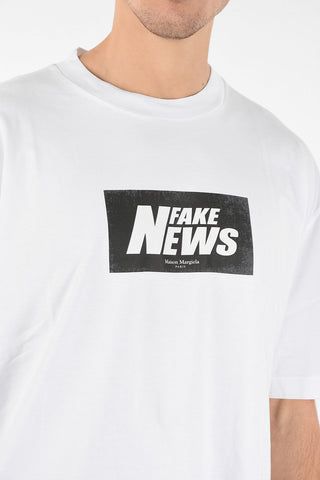 MM10 RELAXED FIT CONTRASTING PRINTED GRAHIC FAKE NEWS T-SHIRT
