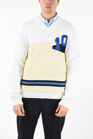 MM10 VARSITY V-NECK SWEATER