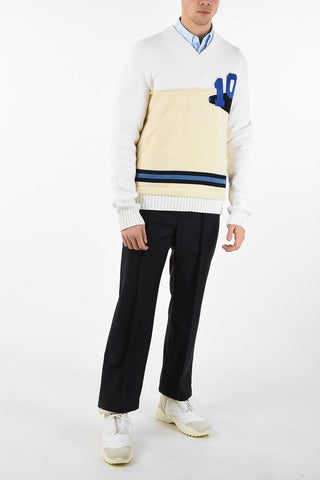 MM10 VARSITY V-NECK SWEATER