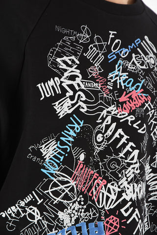 MM10 GRAFFITI PRINT CREWDNECK SWEATSHIRT