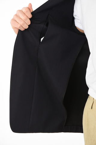 MM10 HALF-LINED COLLARLESS OPEN-FRONT JACKET