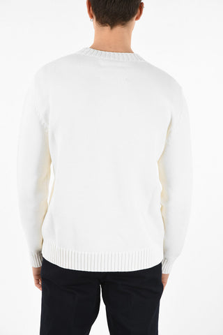 MM10 CREW NECK RELAXED FIT SWEATER WITH MAXI ICON PATCH