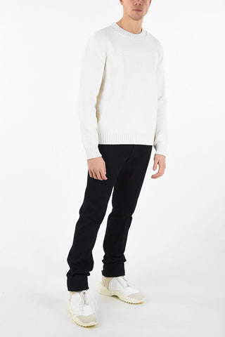 MM10 CREW NECK RELAXED FIT SWEATER WITH MAXI ICON PATCH