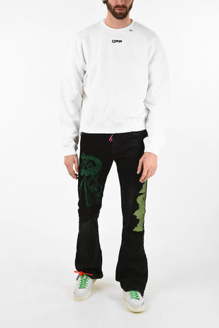 Printed WAVY LINE LOGO Crewneck Sweatshirt