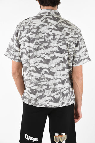 Snap Button ARROWS PATTERN Short Sleeve Shirt