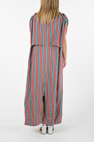 MM1 Double Breasted Awning Striped Maxi Dress