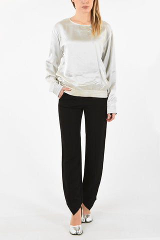 MM6 Satin Crew-Neck Sweater