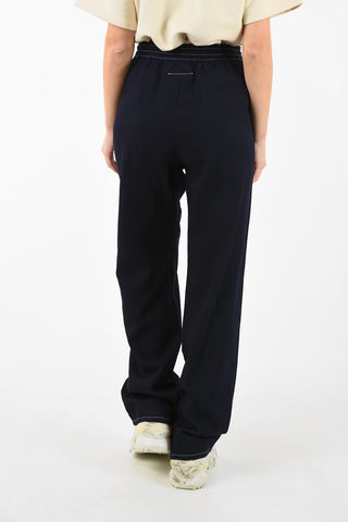 MM6 Drawstring Waist Denim Palazzo Pants