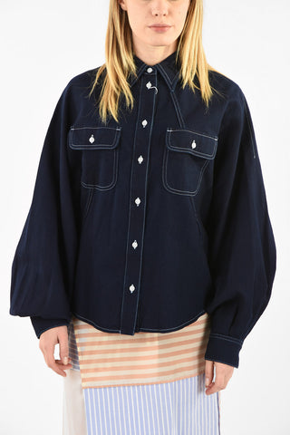 MM6 Camicia in Denim con Manica Bishop
