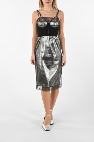 MM4 Corset Silk Slip Dress With Lace Details