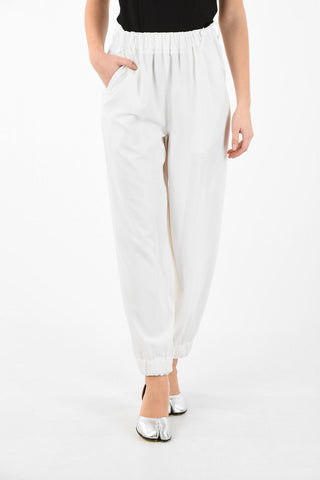 MM6 Drawstring Waist Wide Leg Pants