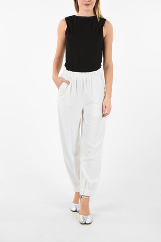 MM6 Drawstring Waist Wide Leg Pants