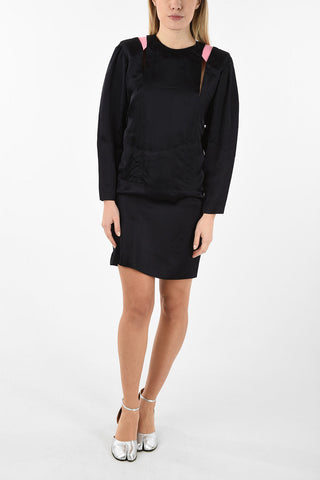 MM1 Cut Out Mini Dress With Batwing Sleeve