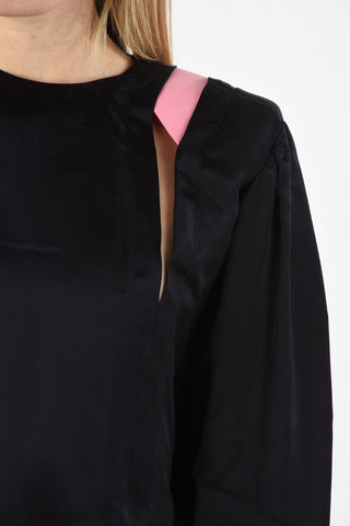 MM1 Cut Out Mini Dress With Batwing Sleeve