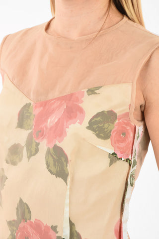 MM0 Roses-Print Silk Top