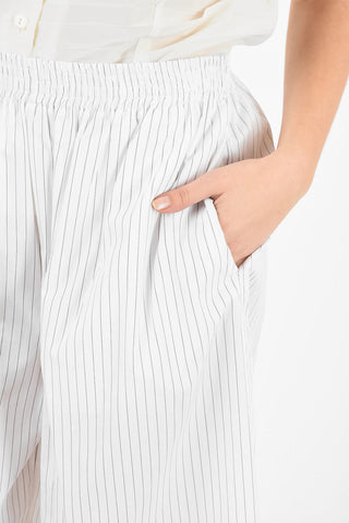 MM6 Drawstring Waist Striped Shorts