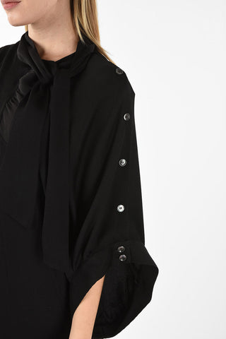 MM0 Vestito in Seta Flared con Collo Tie 