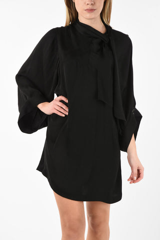 MM0 Vestito in Seta Flared con Collo Tie 