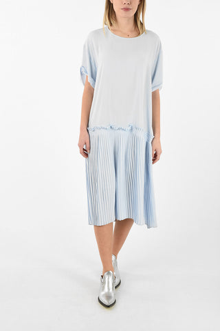 MM6 Accordion Details Flared Dress