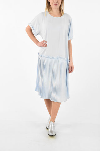 MM6 Accordion Details Flared Dress
