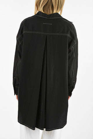 MM6 Tie Neck Asymmetrical Blouse