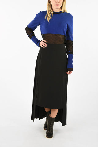 MM4 High-Rise Waist Accordion Asymmetrical Skirt