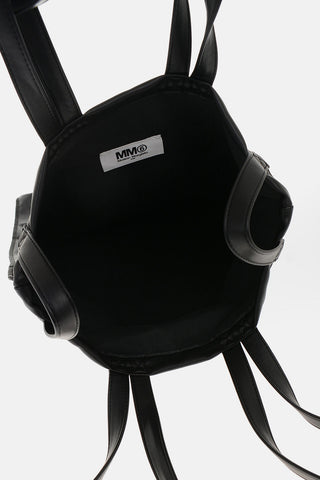 MM6 Faux-Leather Logo Printed 6 Handle Tote Bag