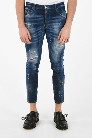 Jeans TIDY BIKER Distressed con Vernice 16cm