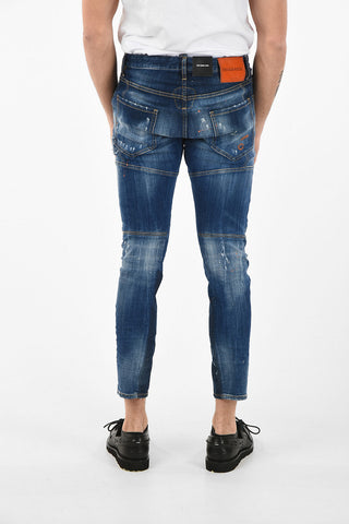 Jeans TIDY BIKER Distressed con Vernice 16cm