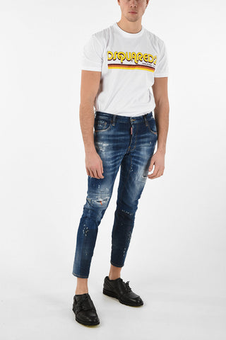 16cm Printed Distressed TIDY BIKER Jeans